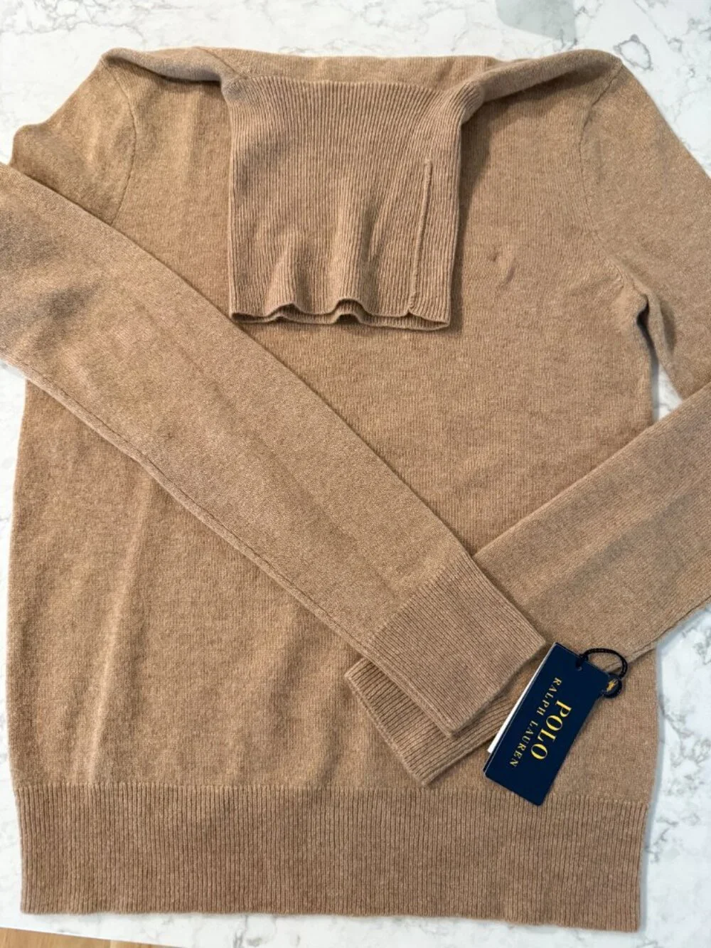 NWT Polo Ralph Lauren Camel Cashmere Turtleneck Size M - Gorgeous, timeless! - Picture 3 of 7